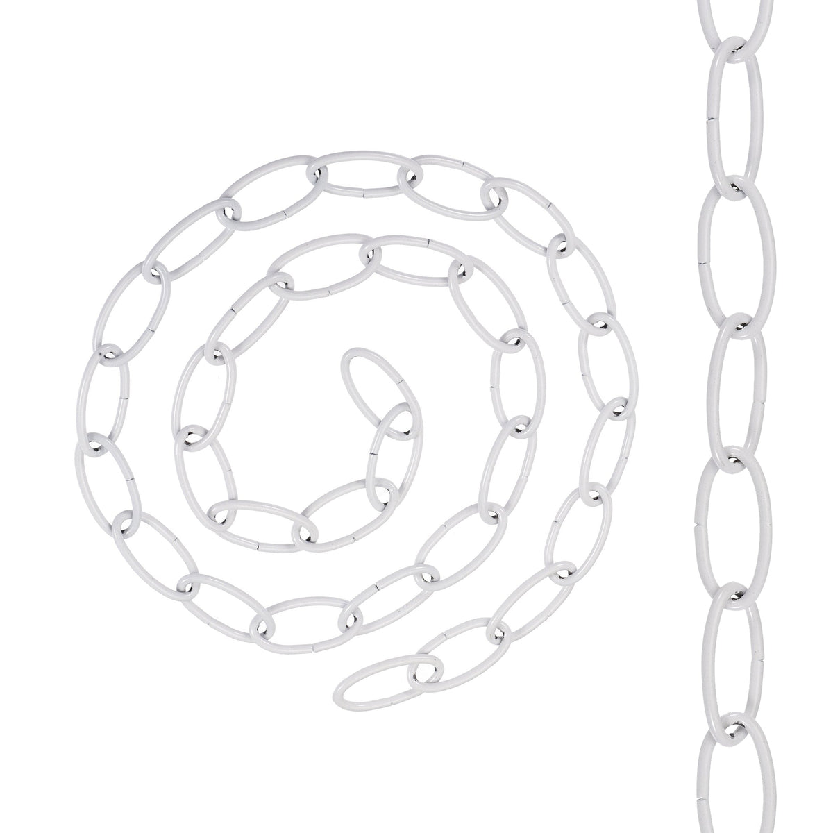 Pendant Light Chain 1 m – 8 Finishes, Single or Packs - White, Pack of 5, Standard