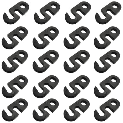 Plastic S-Hook for Pendant Light Cables – Black, Packs of 10 or 20 - Pack of 20, Standard, Black