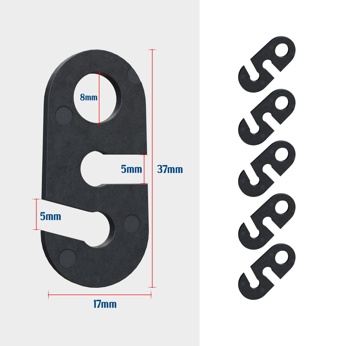 Plastic S-Hook for Pendant Light Cables – Black, Packs of 10 or 20