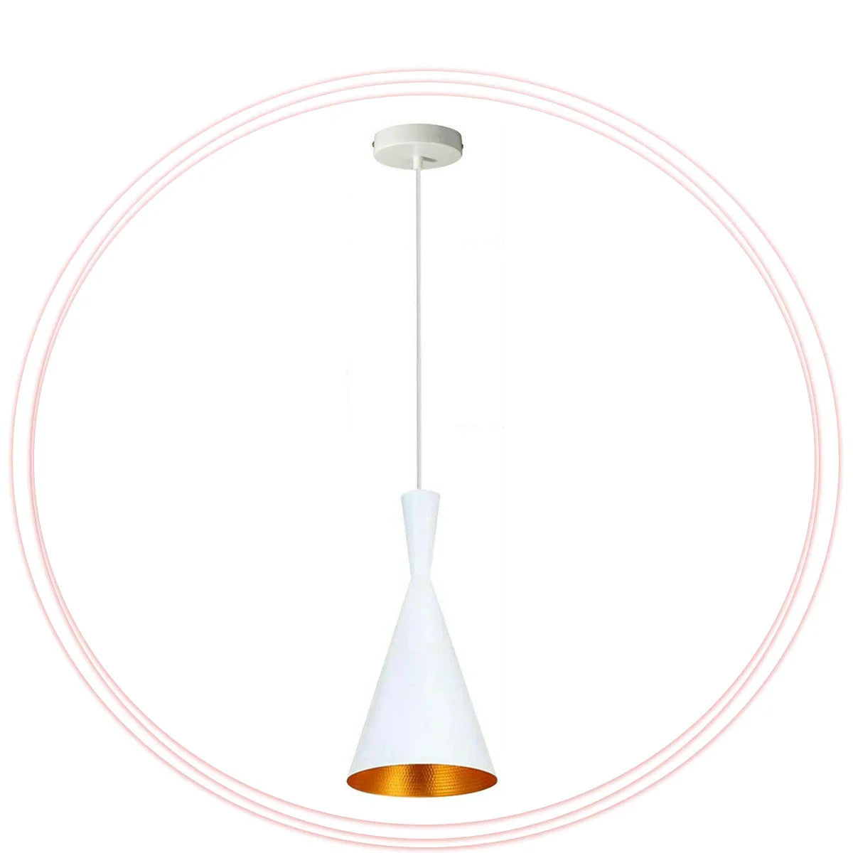 Flared Loft Pendant Light – White with Gold Inside, 19 cm - photo 4