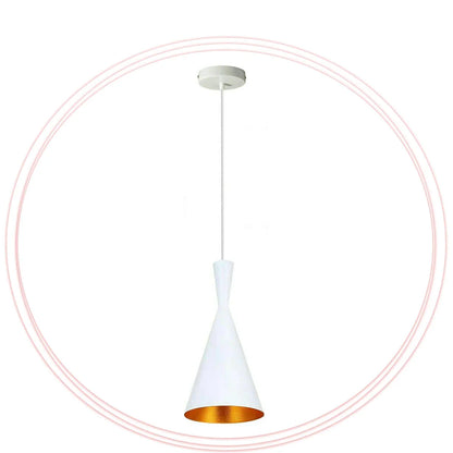 Flared Loft Pendant Light – White with Gold Inside, 19 cm - photo 4