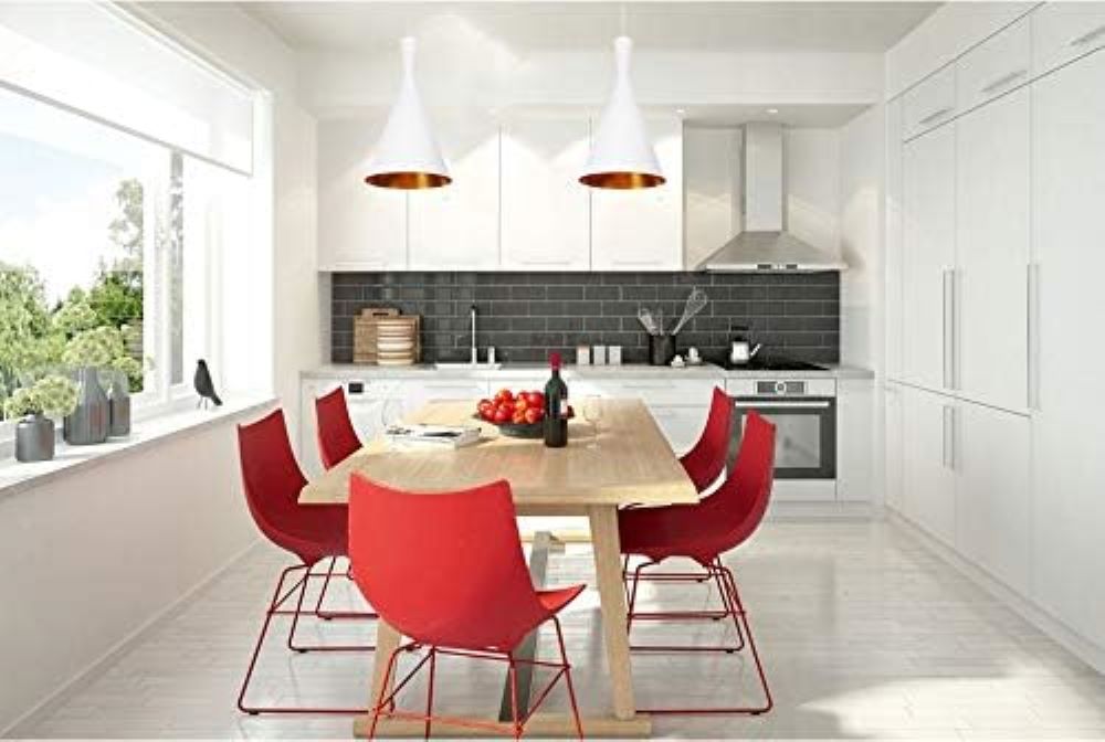 Flared Loft Pendant Light – White with Gold Inside, 19 cm - photo 5
