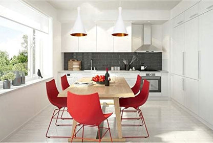 Flared Loft Pendant Light – White with Gold Inside, 19 cm - photo 5