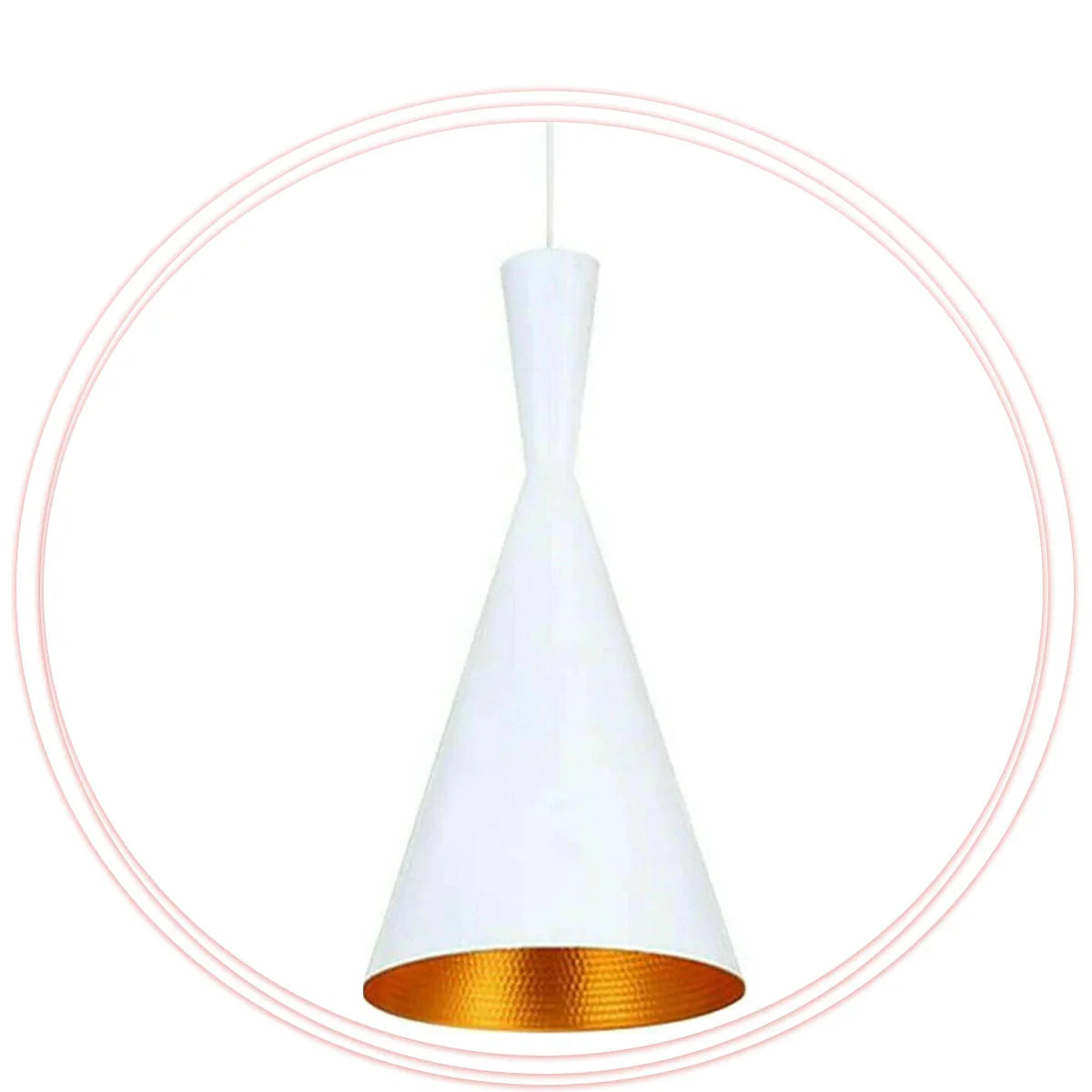 Flared Loft Pendant Light – White with Gold Inside, 19 cm - photo 7