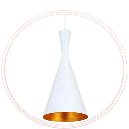 Flared Loft Pendant Light – White with Gold Inside, 19 cm - photo 7