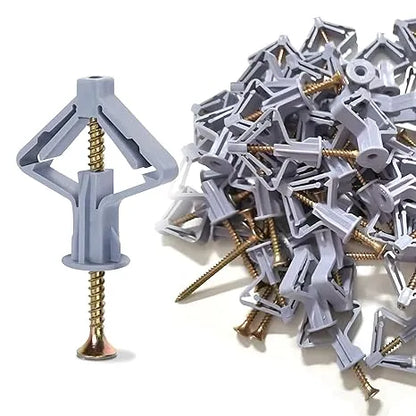 Plasterboard Butterfly Wall Anchors with Screws – Grey or White, 25 or 50 - photo 3