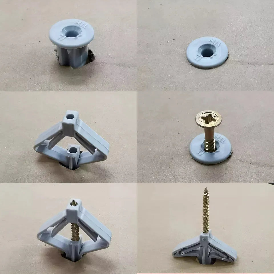 Plasterboard Butterfly Wall Anchors with Screws – Grey or White, 25 or 50 - photo 4