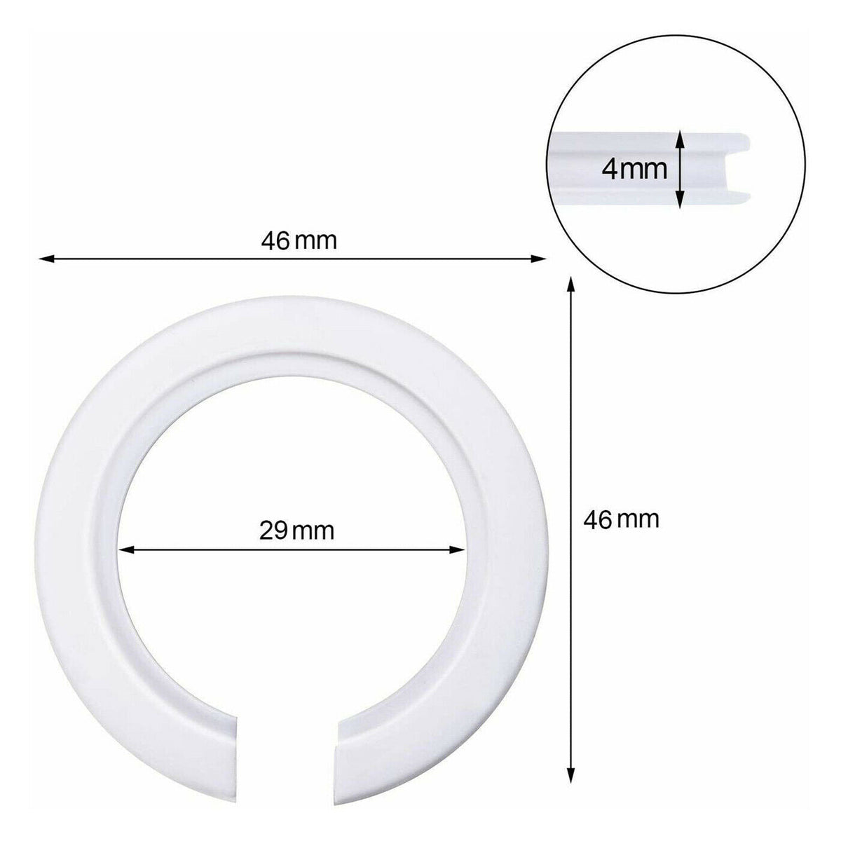 Plastic Lampshade Reducer Ring – 46 mm to 29 mm, White - photo 4