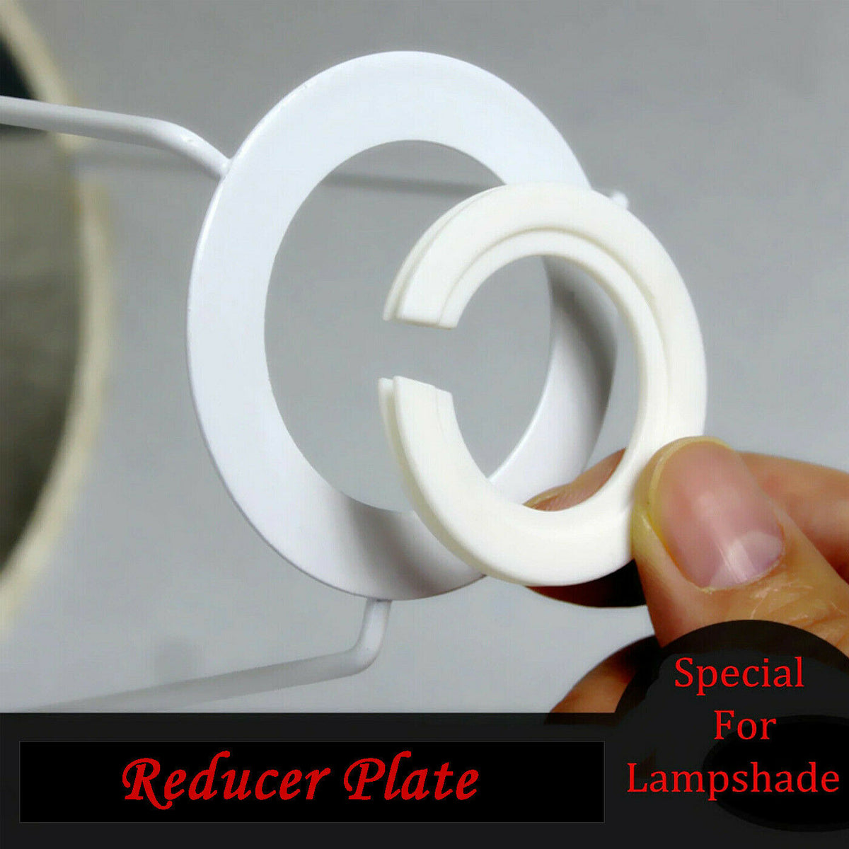 Plastic Lampshade Reducer Ring – 46 mm to 29 mm, White - photo 5