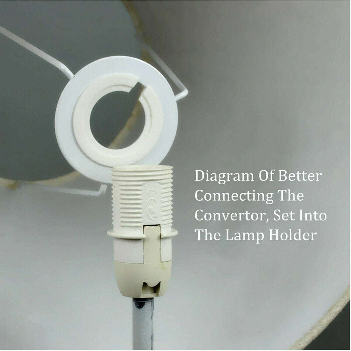Plastic Lampshade Reducer Ring – 46 mm to 29 mm, White - photo 6