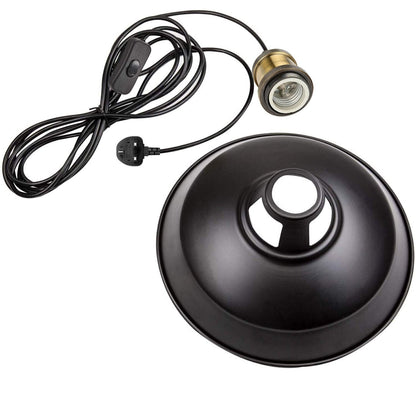 Plug-In Pendant Light – 4 m Black Flex, Switch, Barn, Cone or Cage - photo 4