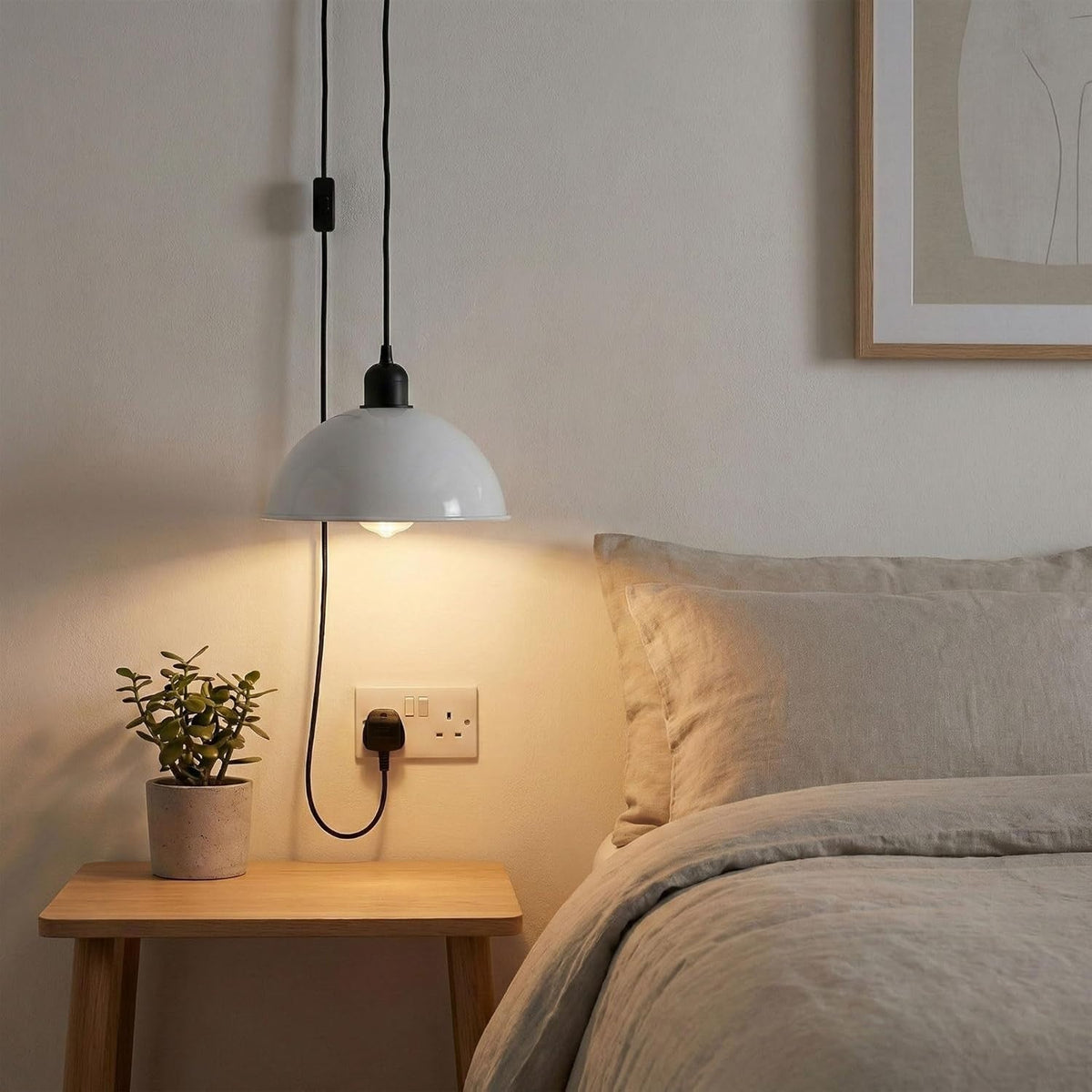 Plug-In Pendant Light Cord – E27 Holder, On/Off Switch, UK Plug, Black - photo 14