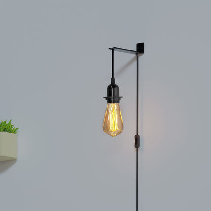 Plug-In Pendant Light Cord – E27 Holder, On/Off Switch, UK Plug, Black - photo 2