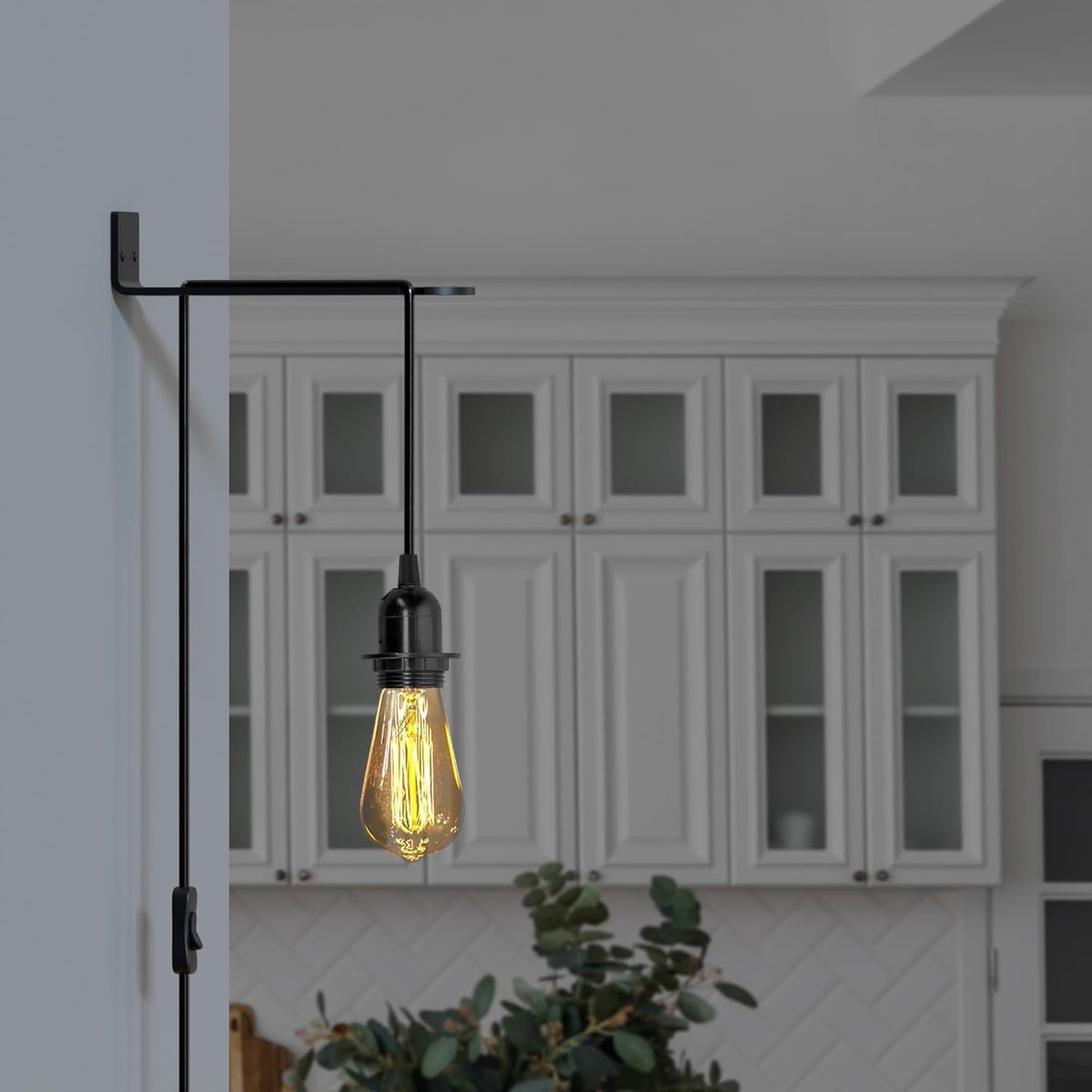 Plug-In Pendant Light Cord – E27 Holder, On/Off Switch, UK Plug, Black - photo 3