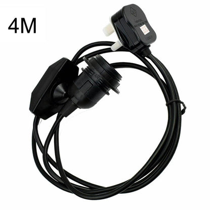 Plug-In Diamond Cage Pendant – 4 m Cable, Dimmer Switch, E27 - Black, No Shade, Without Bulb
