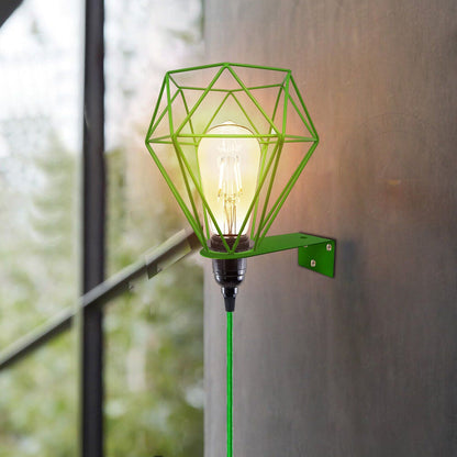 Plug-In Diamond Cage Wall Light – 4 m Dimmer Cord, 4 Colours - photo 2