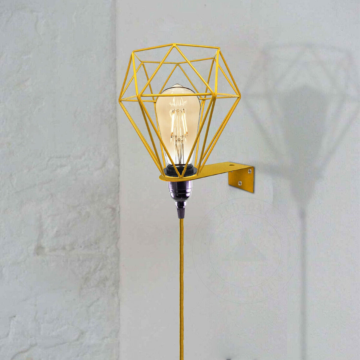 Plug-In Diamond Cage Wall Light – 4 m Dimmer Cord, 4 Colours - photo 4