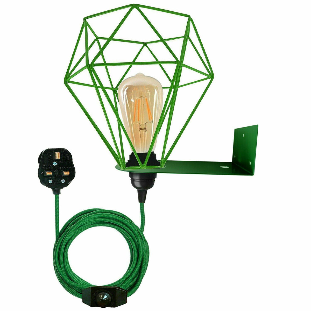 Plug-In Diamond Cage Wall Light – 2 m Dimmer Cord, 3 Colours - photo 4