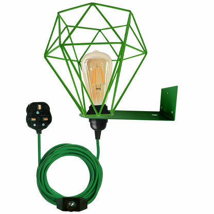 Plug-In Diamond Cage Wall Light – 2 m Dimmer Cord, 3 Colours - photo 4