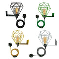 Plug-In Diamond Cage Wall Light – 2 m Dimmer Cord, 3 Colours