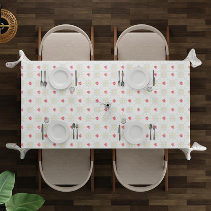Floral Tablecloth – Red Star Flowers or Rose Tile Print, Wipe-Clean - photo 7