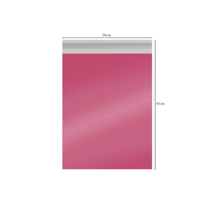 Mailing Bags 28 x 42 cm – Packs of 50 to 500, Cyan Blue, Light Green or Pink - Pink, Pack of 50, 28 x 42 cm