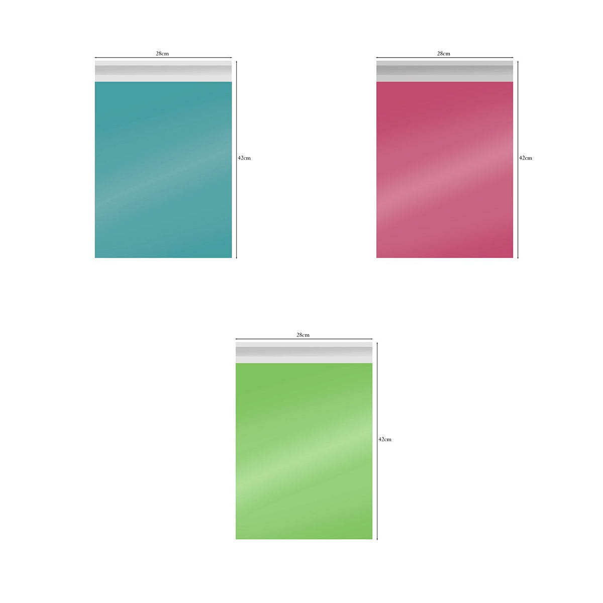 Mailing Bags 28 x 42 cm – Packs of 50 to 500, Cyan Blue, Light Green or Pink - photo 7