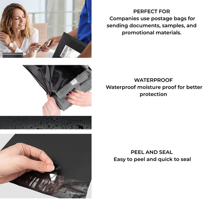 Black Mailing Bags 55 x 70 cm – Packs of 100 to 1000, Self-Seal - photo 3