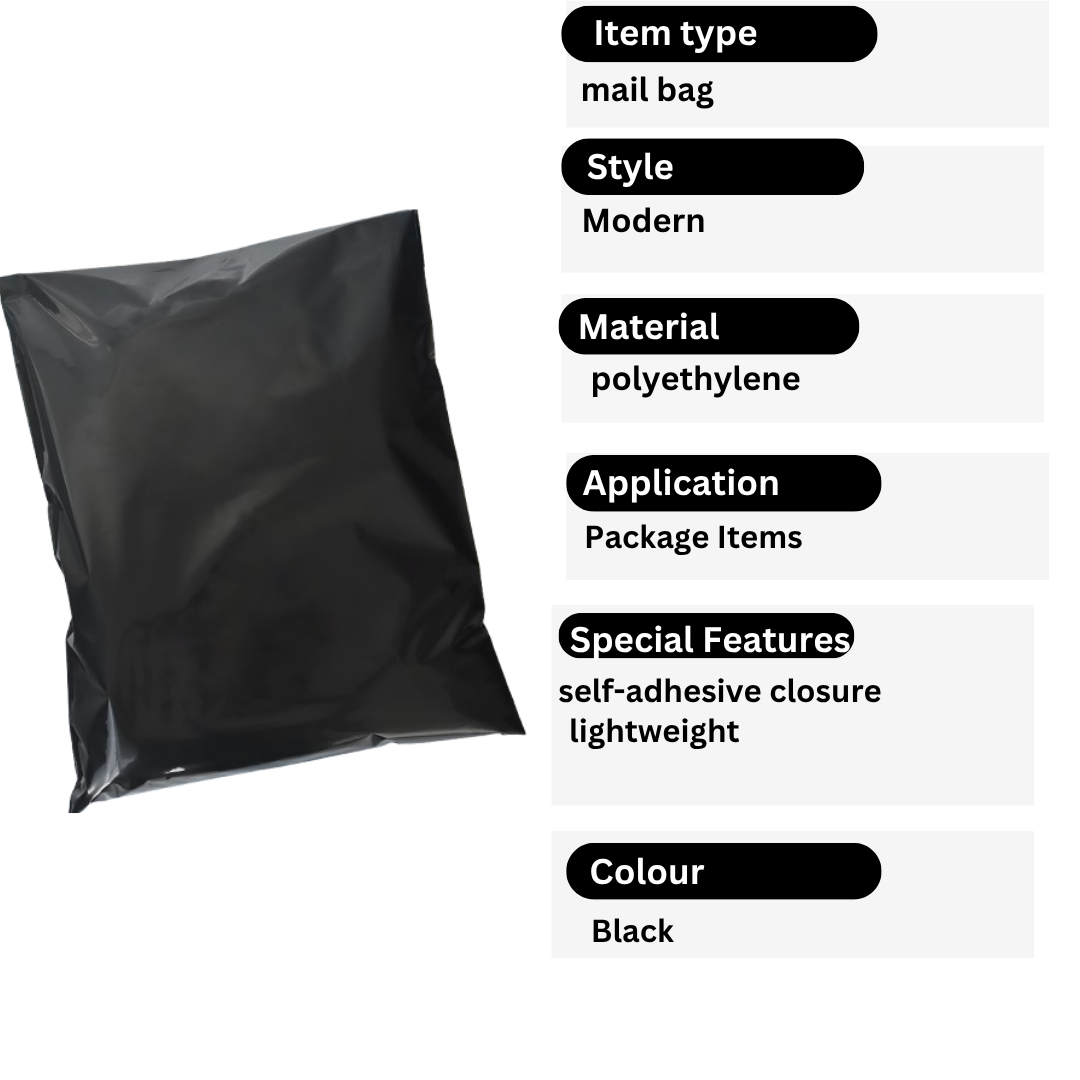 Black Mailing Bags 55 x 70 cm – Packs of 100 to 1000, Self-Seal - photo 4