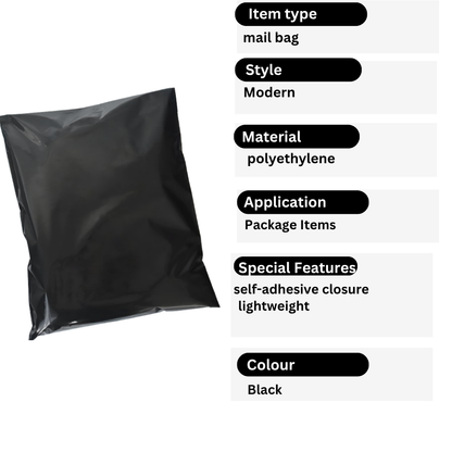 Black Mailing Bags 55 x 70 cm – Packs of 100 to 1000, Self-Seal - photo 4