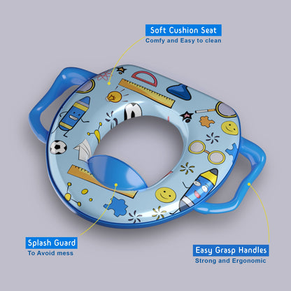 Padded Toddler Toilet Seat with Side Handles – Splash Guard, Assorted Designs - photo 15