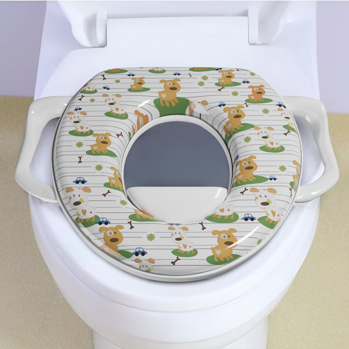 Padded Toddler Toilet Seat with Side Handles – Splash Guard, Assorted Designs - photo 18