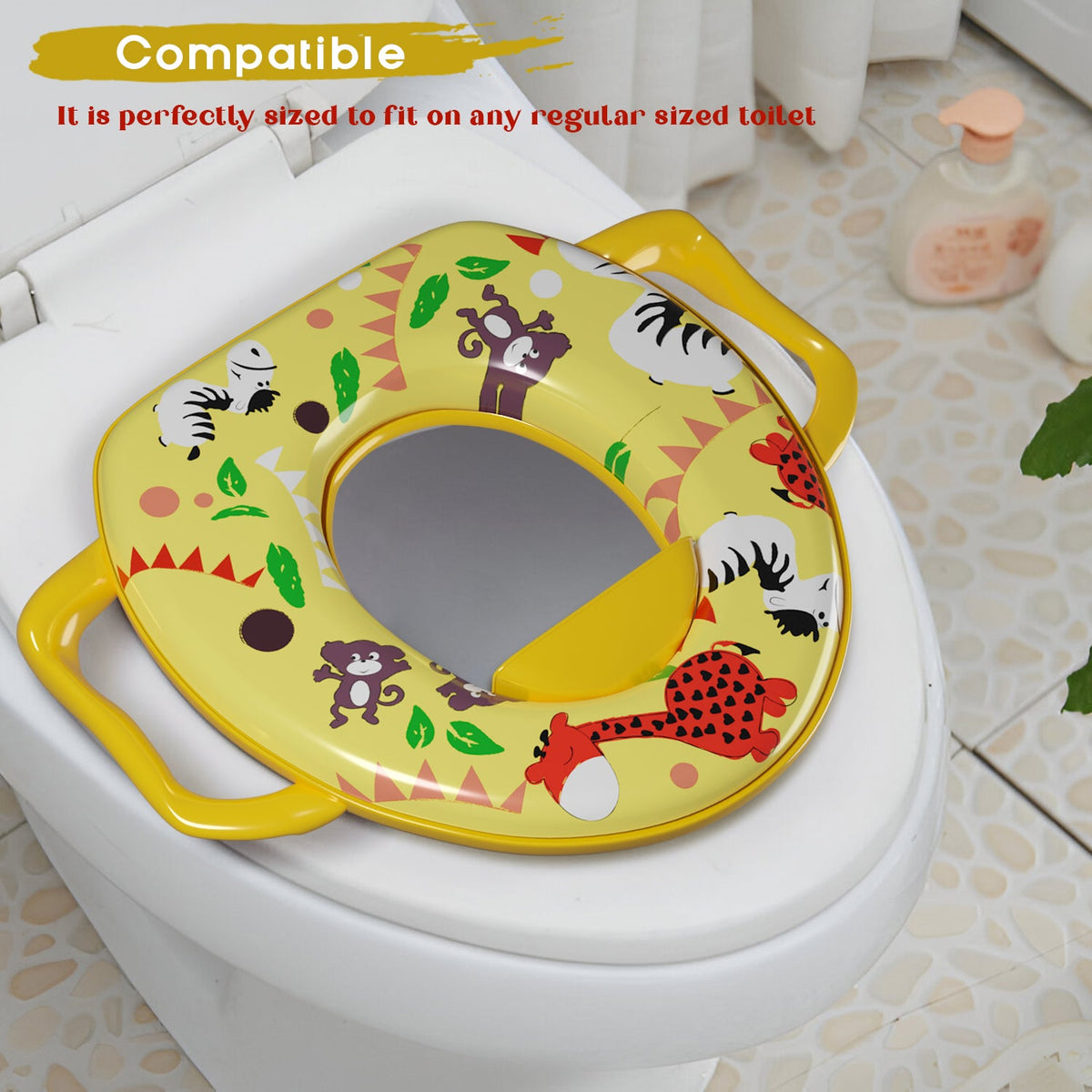 Padded Toddler Toilet Seat with Side Handles – Splash Guard, Assorted Designs - photo 22