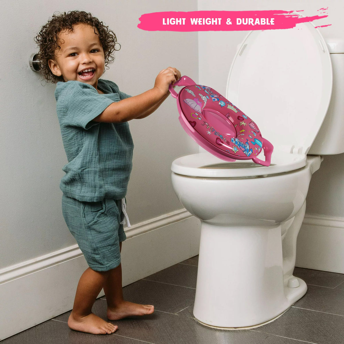Padded Toddler Toilet Seat with Side Handles – Splash Guard, Assorted Designs - photo 24