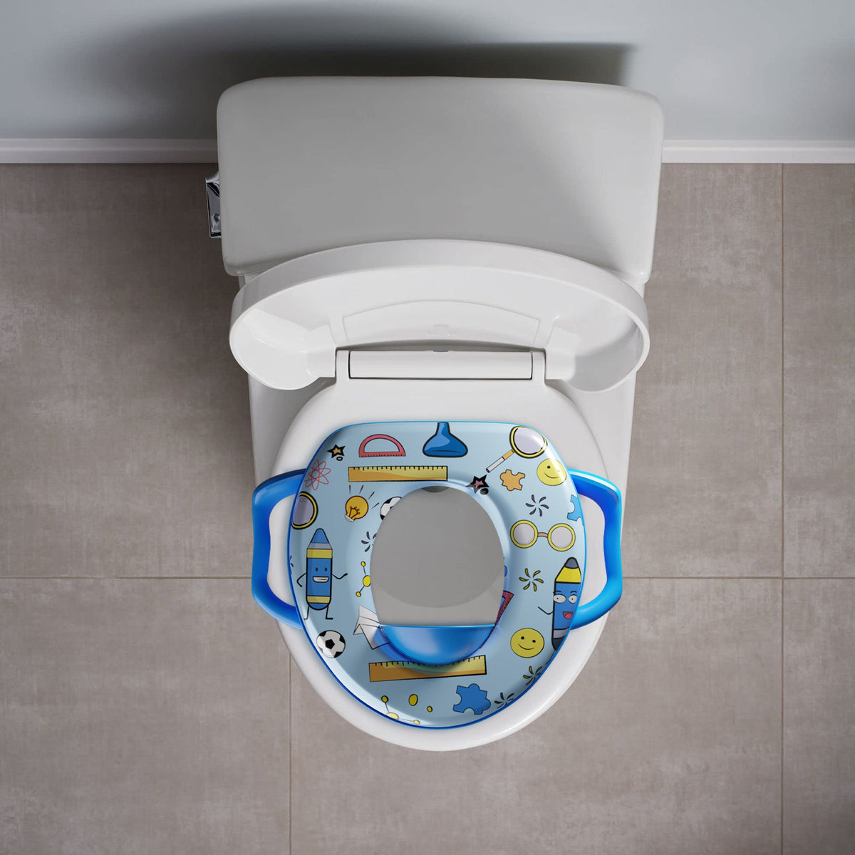 Padded Toddler Toilet Seat with Side Handles – Splash Guard, Assorted Designs - photo 25