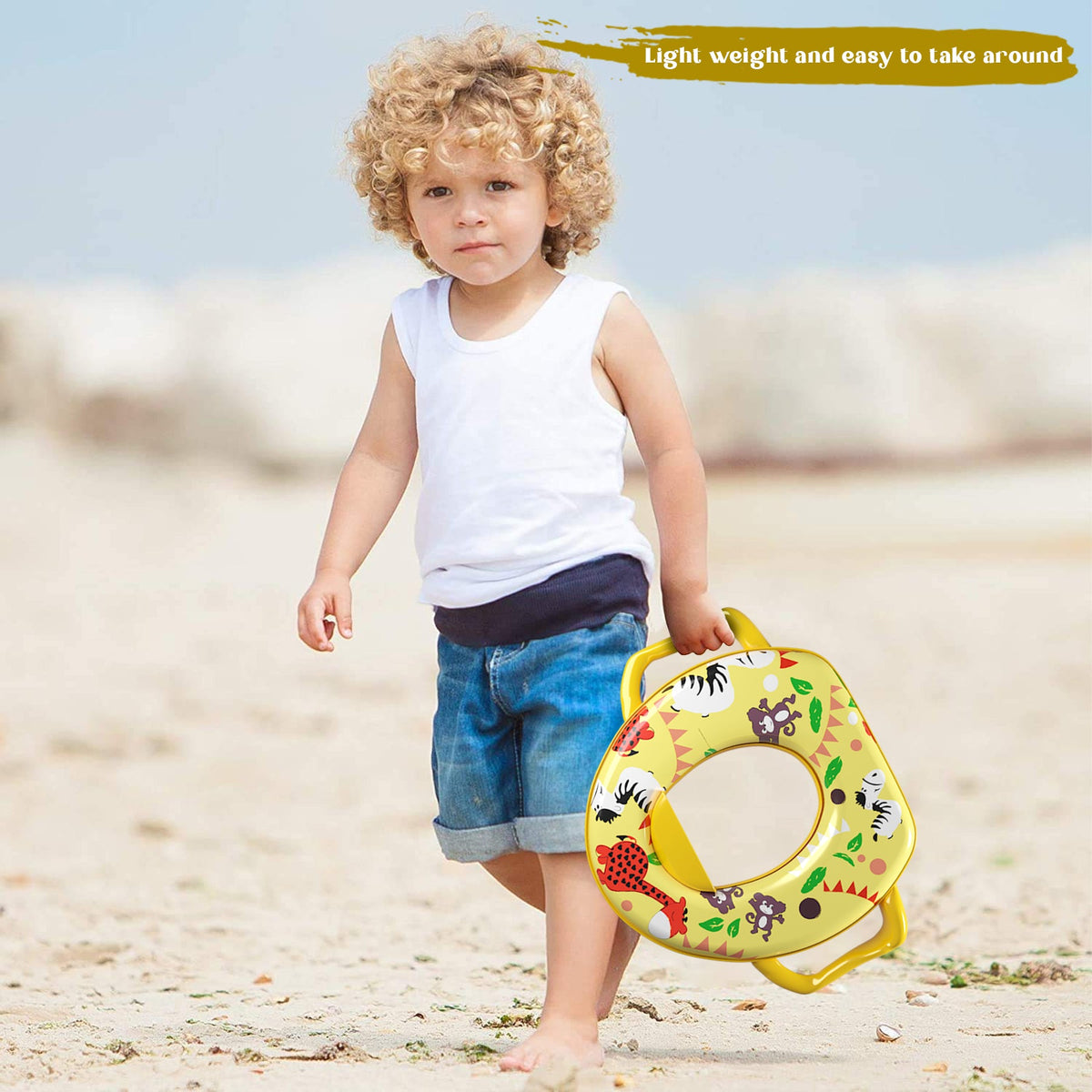 Padded Toddler Toilet Seat with Side Handles – Splash Guard, Assorted Designs - photo 4