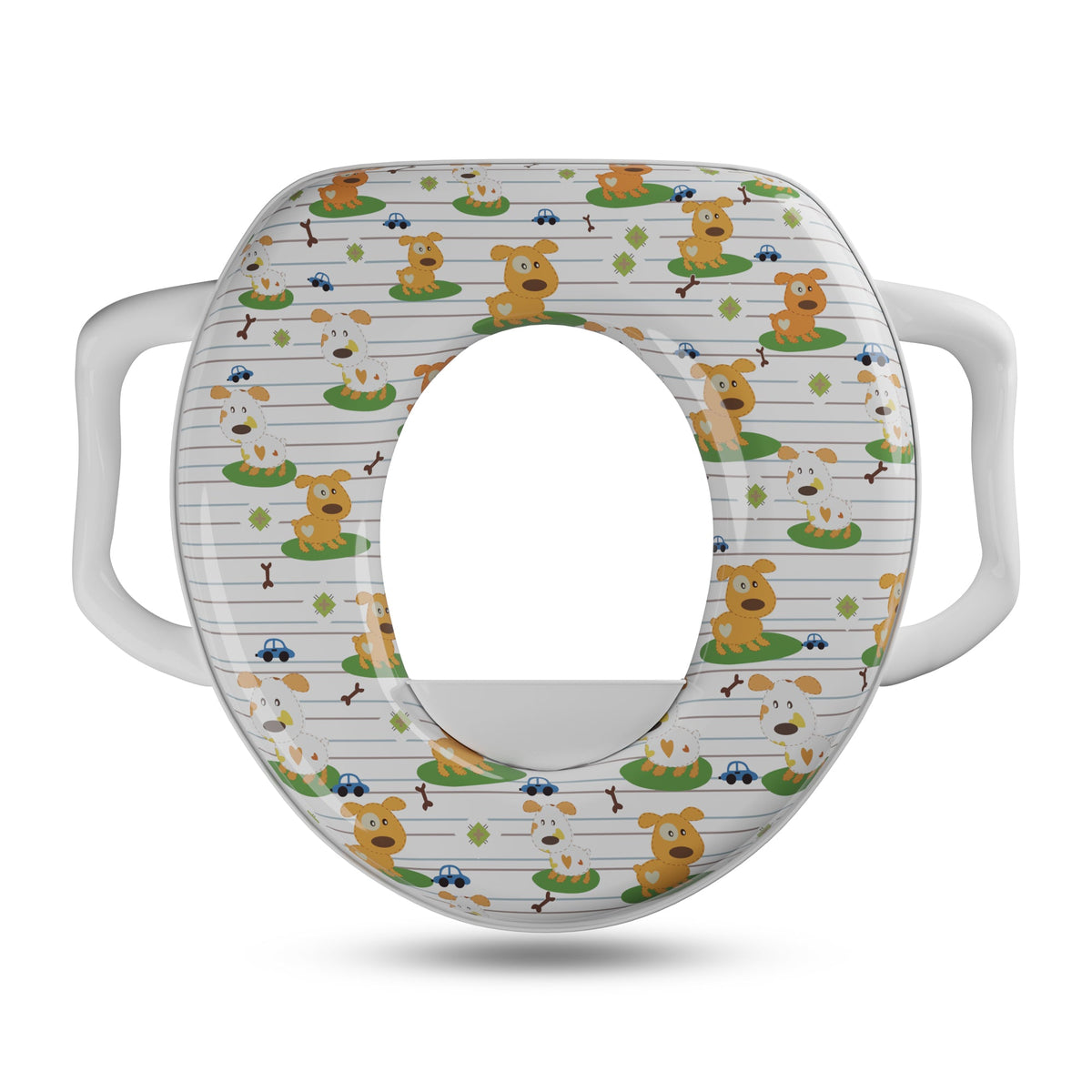 Padded Toddler Toilet Seat with Side Handles – Splash Guard, Assorted Designs - photo 8