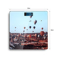 Square Digital Bathroom Scale – Hot Air Balloon or Pink Flower Glass, 180 kg - Hot Air Balloons