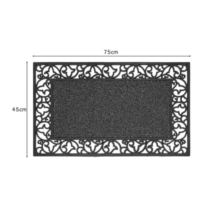 Rubber Door Mat with Scroll Border – 45 x 75 cm, Assorted Colours - photo 3