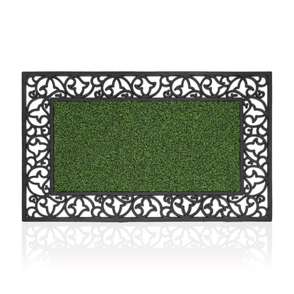 Rubber Door Mat with Scroll Border – 45 x 75 cm, Assorted Colours - photo 8