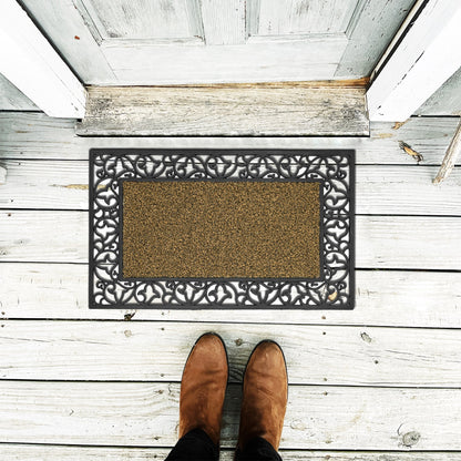 Rubber Door Mat with Scroll Border – 45 x 75 cm, Assorted Colours - photo 2
