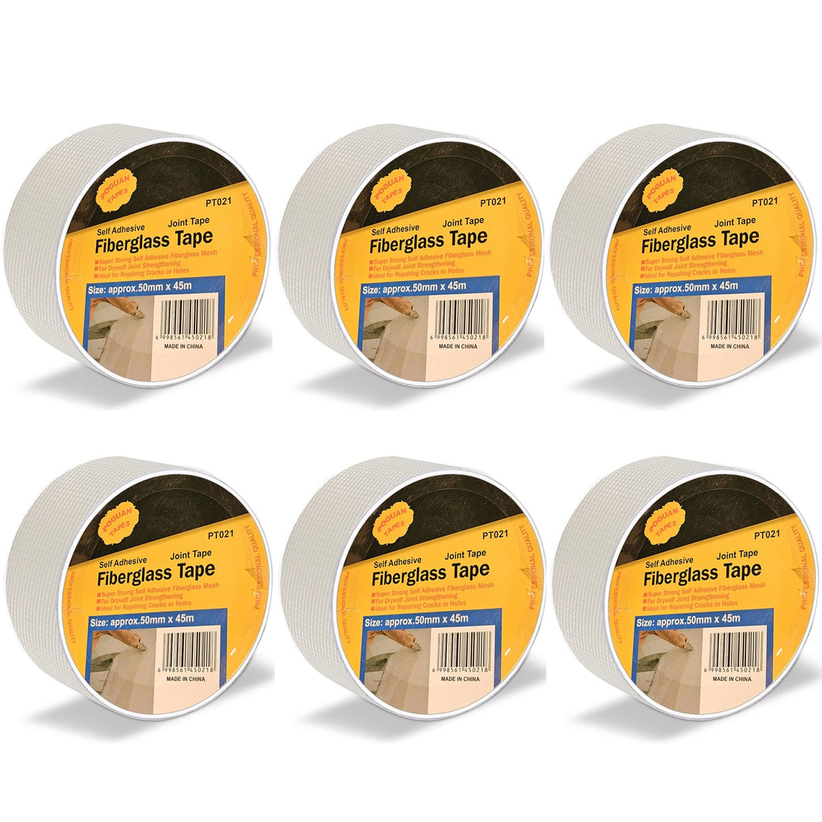 Self-Adhesive Fibreglass Mesh Tape, 6 Rolls – 50 mm x 45 m, Drywall Joints