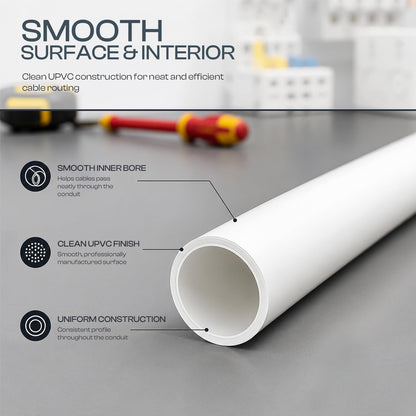 20 mm White uPVC Pipe, 2 m Length – Push-Fit, 1 or 2 Pipes - photo 4