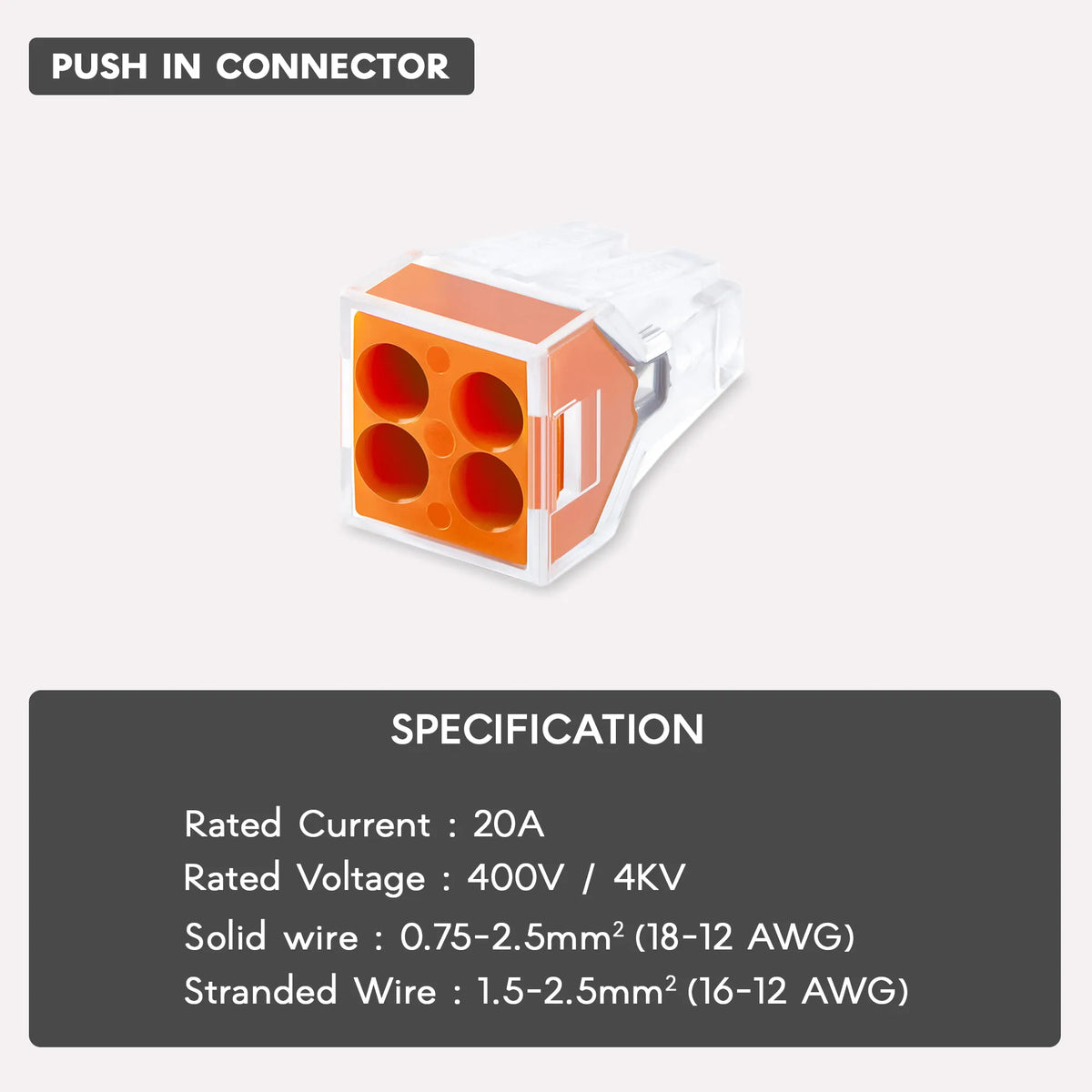 Push-In Wire Connectors – 2, 4 & 6 Way, 2.5 mm² - photo 8