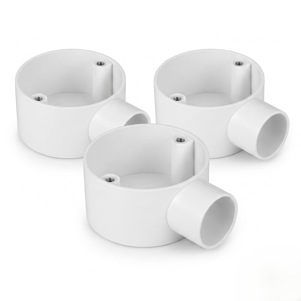 PVC Conduit Terminal Box – 1, 2, 3 & 4 Way - Pack of 3, 1 Way