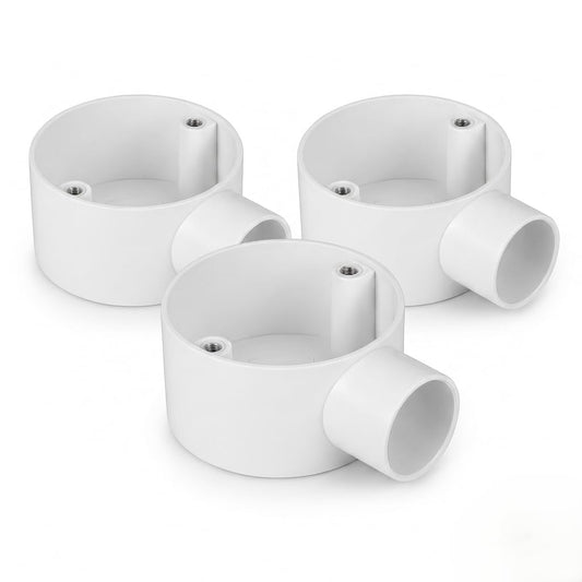 PVC Conduit Terminal Box – 1, 2, 3 & 4 Way - Pack of 3, 1 Way