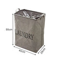 Tall Freestanding Laundry Hamper – 55 x 40 x 28 cm, Grey or White - Grey, 1 Hamper