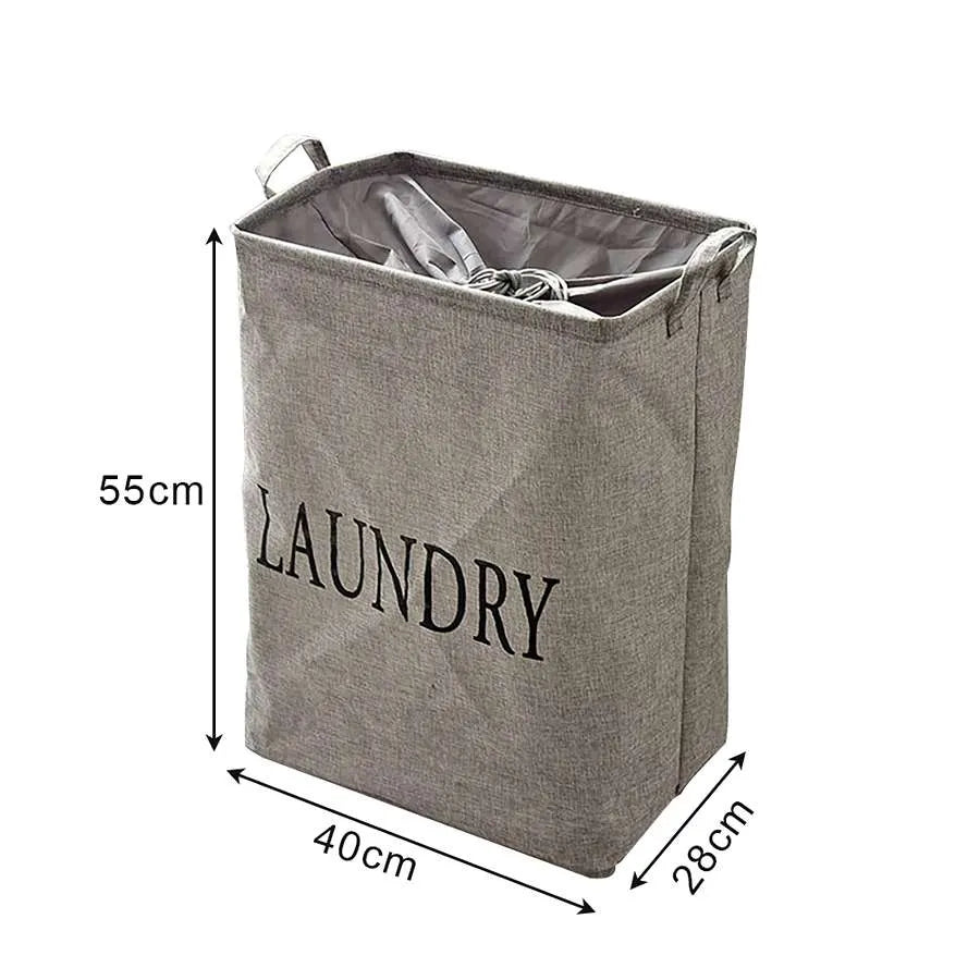 Tall Freestanding Laundry Hamper – 55 x 40 x 28 cm, Grey or White - Grey, 1 Hamper
