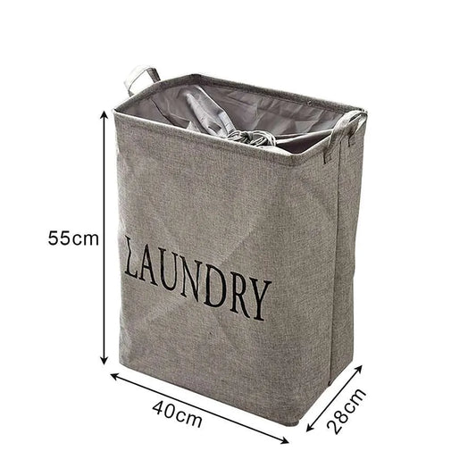 Tall Freestanding Laundry Hamper – 55 x 40 x 28 cm, Grey or White - Grey, 1 Hamper