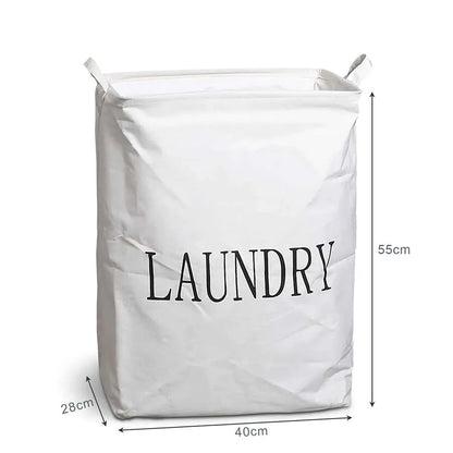 Tall Freestanding Laundry Hamper – 55 x 40 x 28 cm, Grey or White - White, 1 Hamper